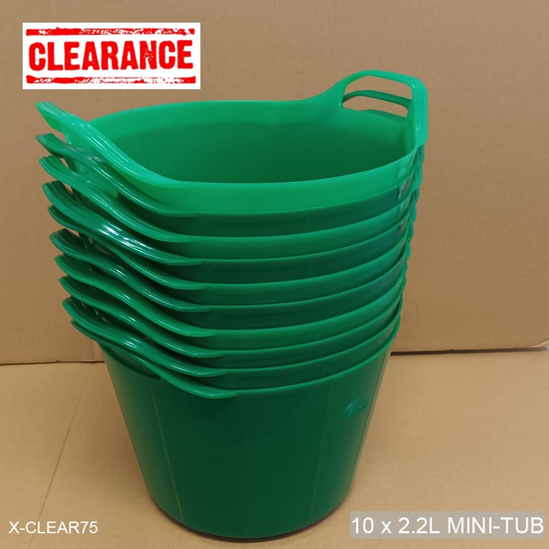 2.2 Litre Rainbow Mini-Tubs - 10 Green - SLIGHT SECONDS